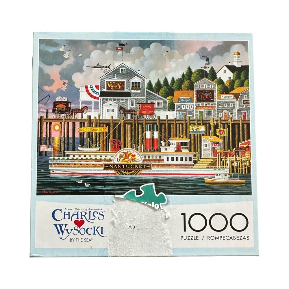Charles Wysocki By The Sea Nantucket Harbor Puzzle - 1000 Pieces